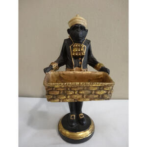 Vintage Monkey Butler Card Holder Figurine 9" high.